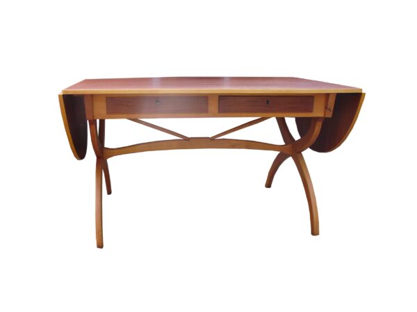 Børge Mogensen Danish Teak and Beech Drop-Leaf Desk/Table