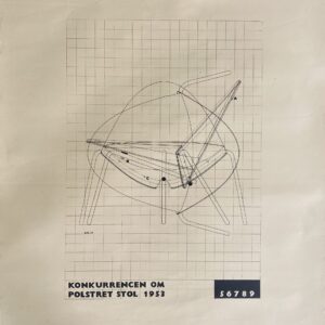 Poul Kjaerholm Aluminium Chair Competetition drawing 1953