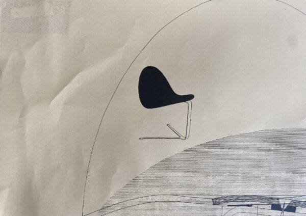 Poul Kjaerholm One-Legged or Stacking Chair Working drawing 1953
