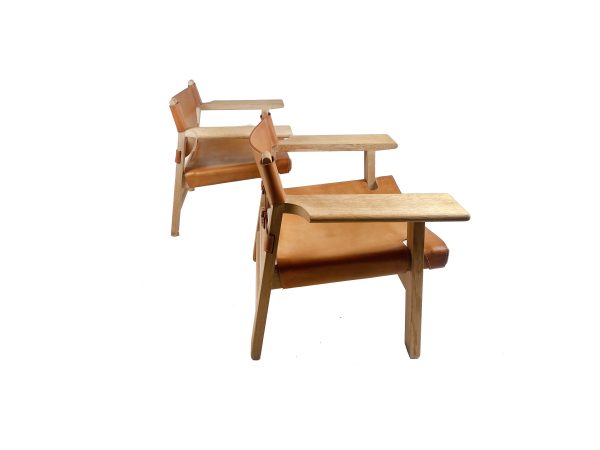 Pair of Børge Mogensen Spanish Chairs for Fredericia Stolefabrik Denmark