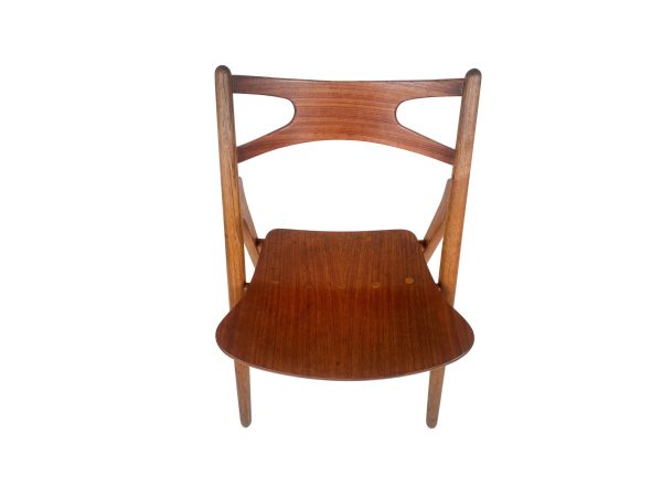 Hans J. Wegner, set of four 'Sawbuck' CH29 chairs, teak and oak, Denmark 1950s