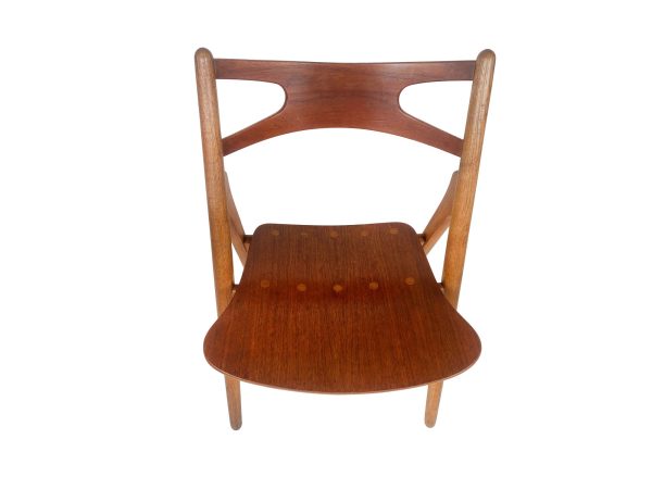 Hans J. Wegner, set of four 'Sawbuck' CH29 chairs, teak and oak, Denmark 1950s