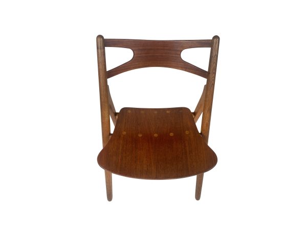 Hans J. Wegner, set of four 'Sawbuck' CH29 chairs, teak and oak, Denmark 1950s