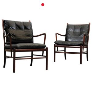 Ole Wanscher pair of Colonial armchairs for P. Jeppesen, Denmark 1960s