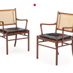 Ole Wanscher armchairs PJ301 mahogany/leather Denmark 1960s